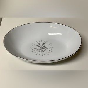 Vintage Discontinued Amcrest Roberta Silver Trim Fine China Oval Vegetable Bowl
